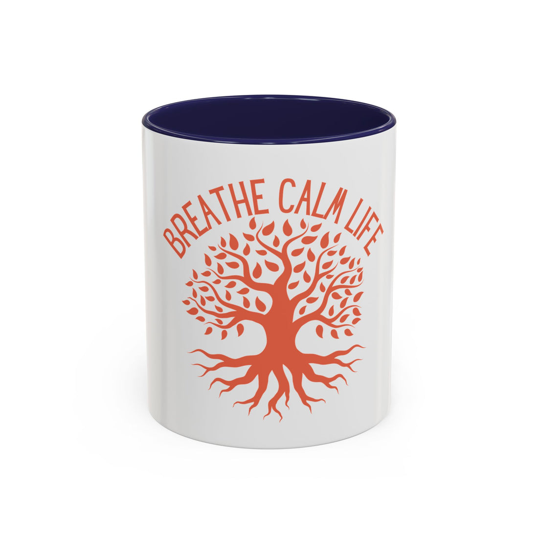 Breathe Calm Life Coffee Mug — Tree of Life Inspirational Accent Mug (11/15 oz)