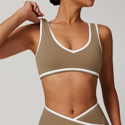 Sollinarry Contrast Wide Strap Sports Bra