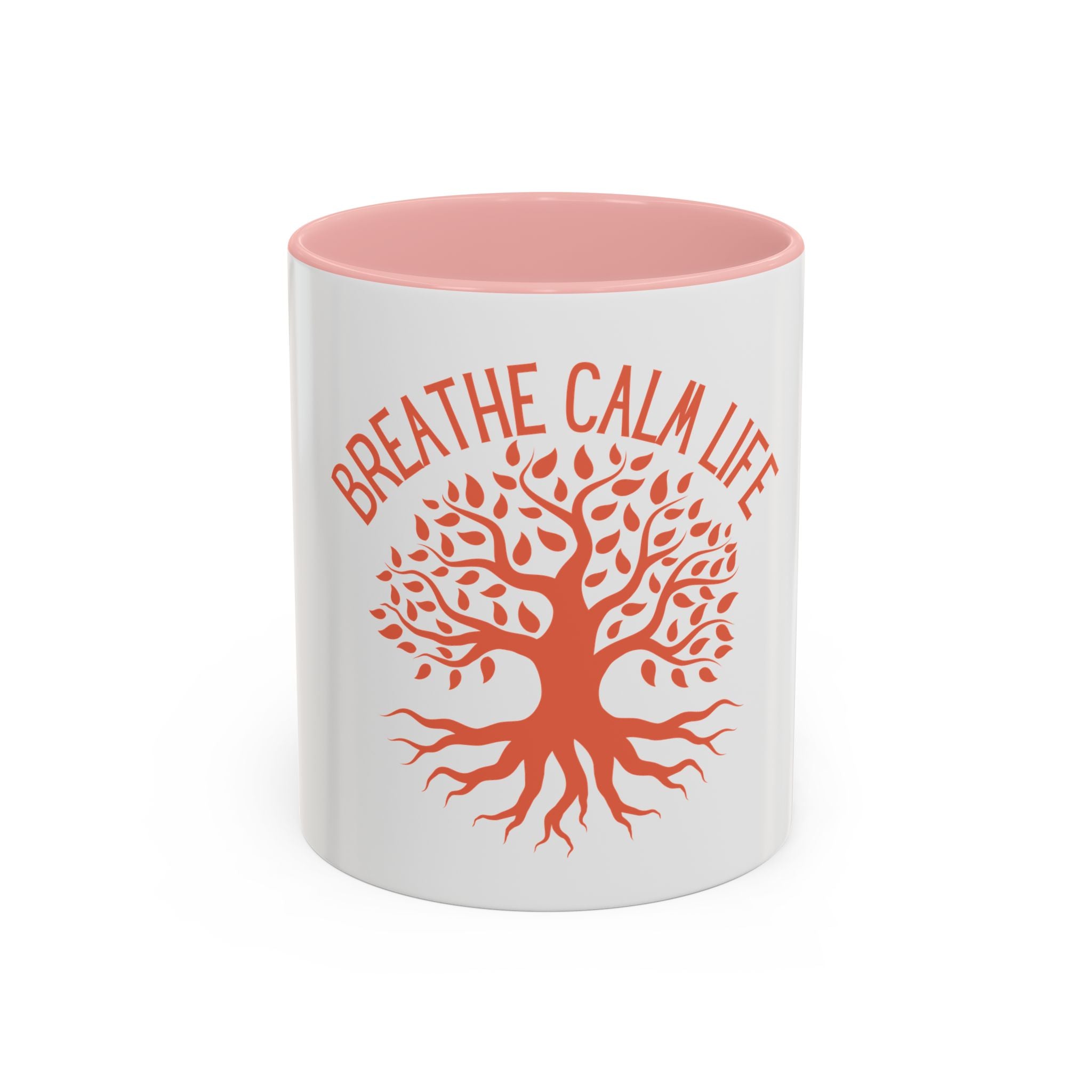 Breathe Calm Life Coffee Mug — Tree of Life Inspirational Accent Mug (11/15 oz)