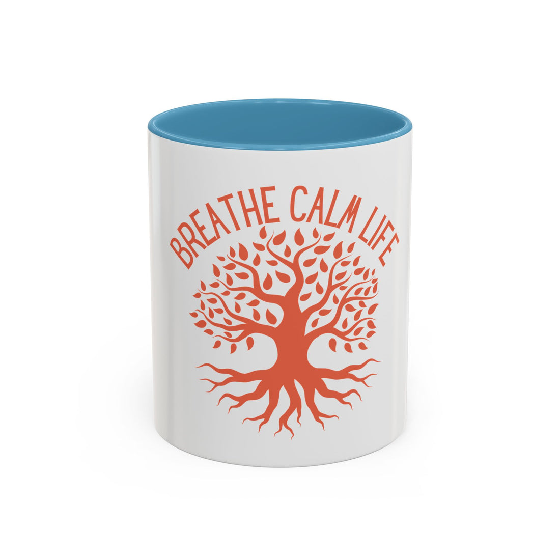 Breathe Calm Life Coffee Mug — Tree of Life Inspirational Accent Mug (11/15 oz)