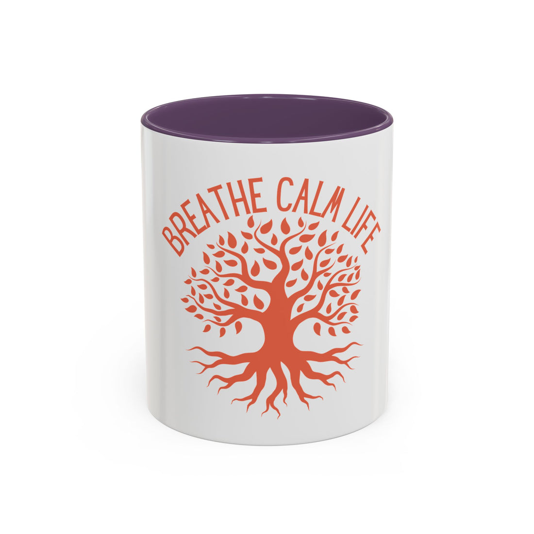 Breathe Calm Life Coffee Mug — Tree of Life Inspirational Accent Mug (11/15 oz)