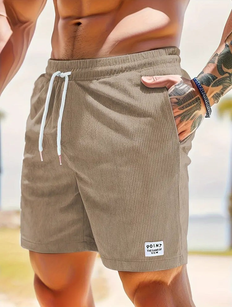 Men's Corduroy Drawstring Summer Shorts