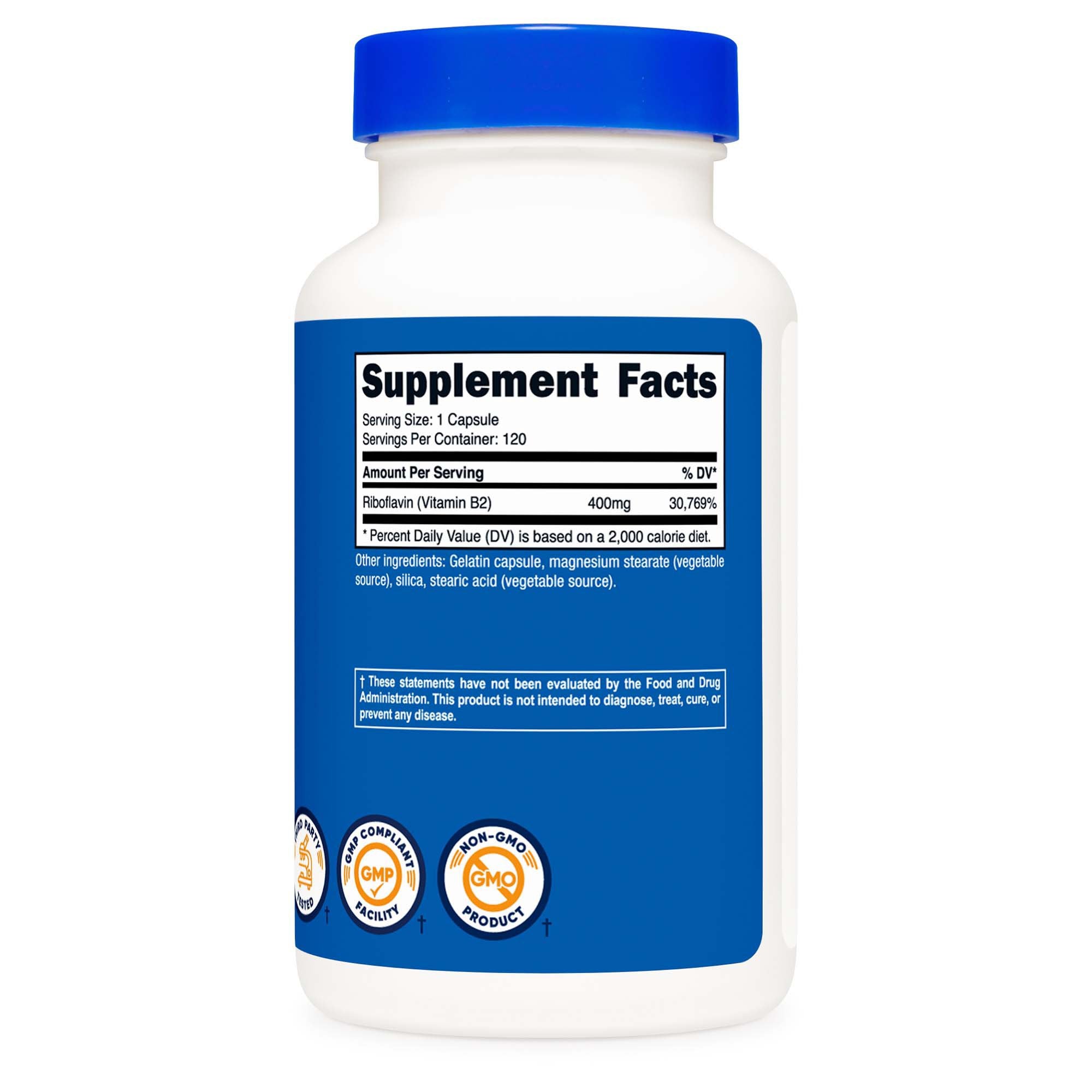 Nutricost Vitamin B2 Riboflavin 400mg – 120 Capsules