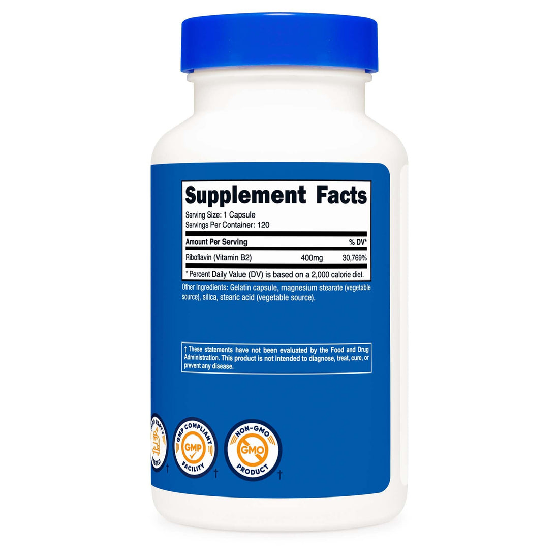 Nutricost Vitamin B2 Riboflavin 400mg – 120 Capsules