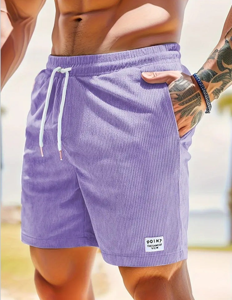 Men's Corduroy Drawstring Summer Shorts