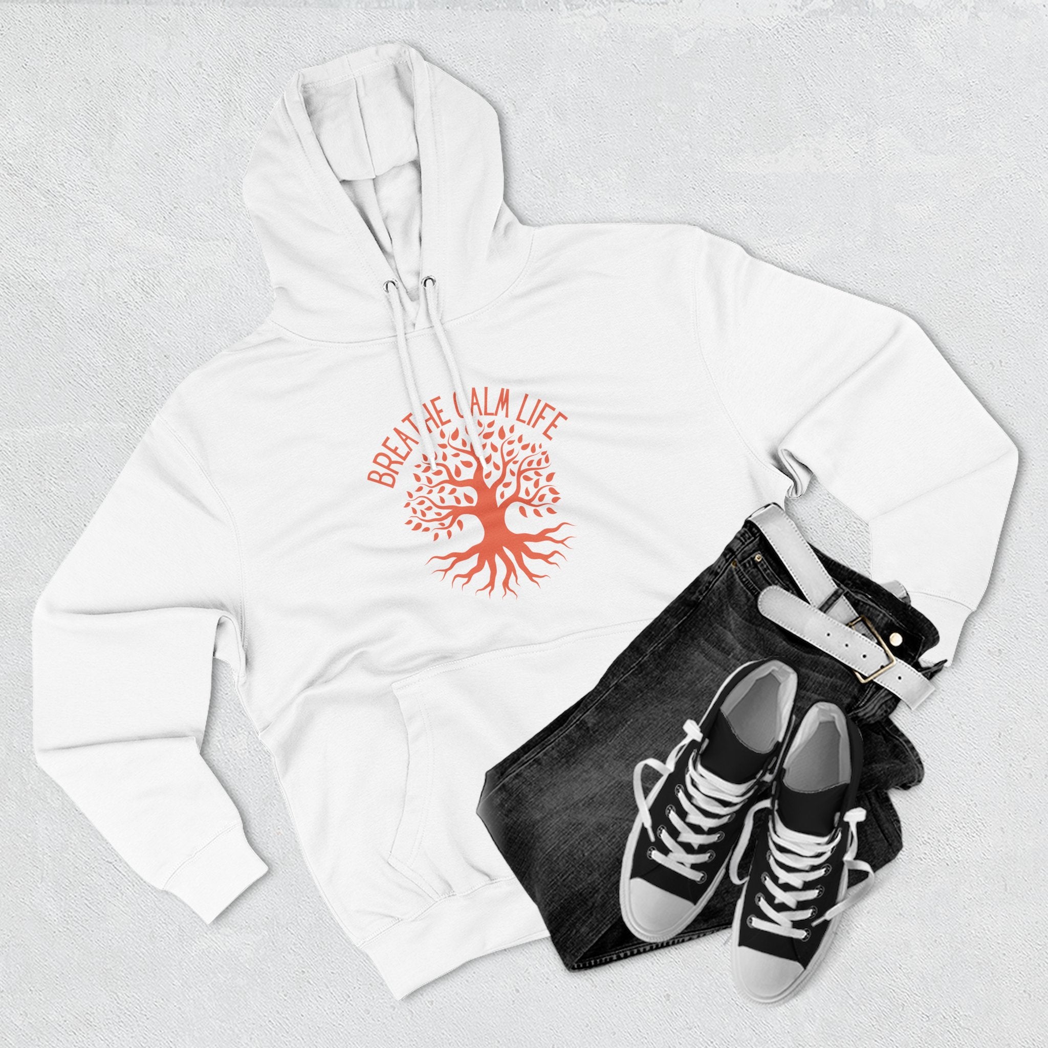 Breathe & Calm Life Hoodie — Sunburst Tree Wellness Pullover