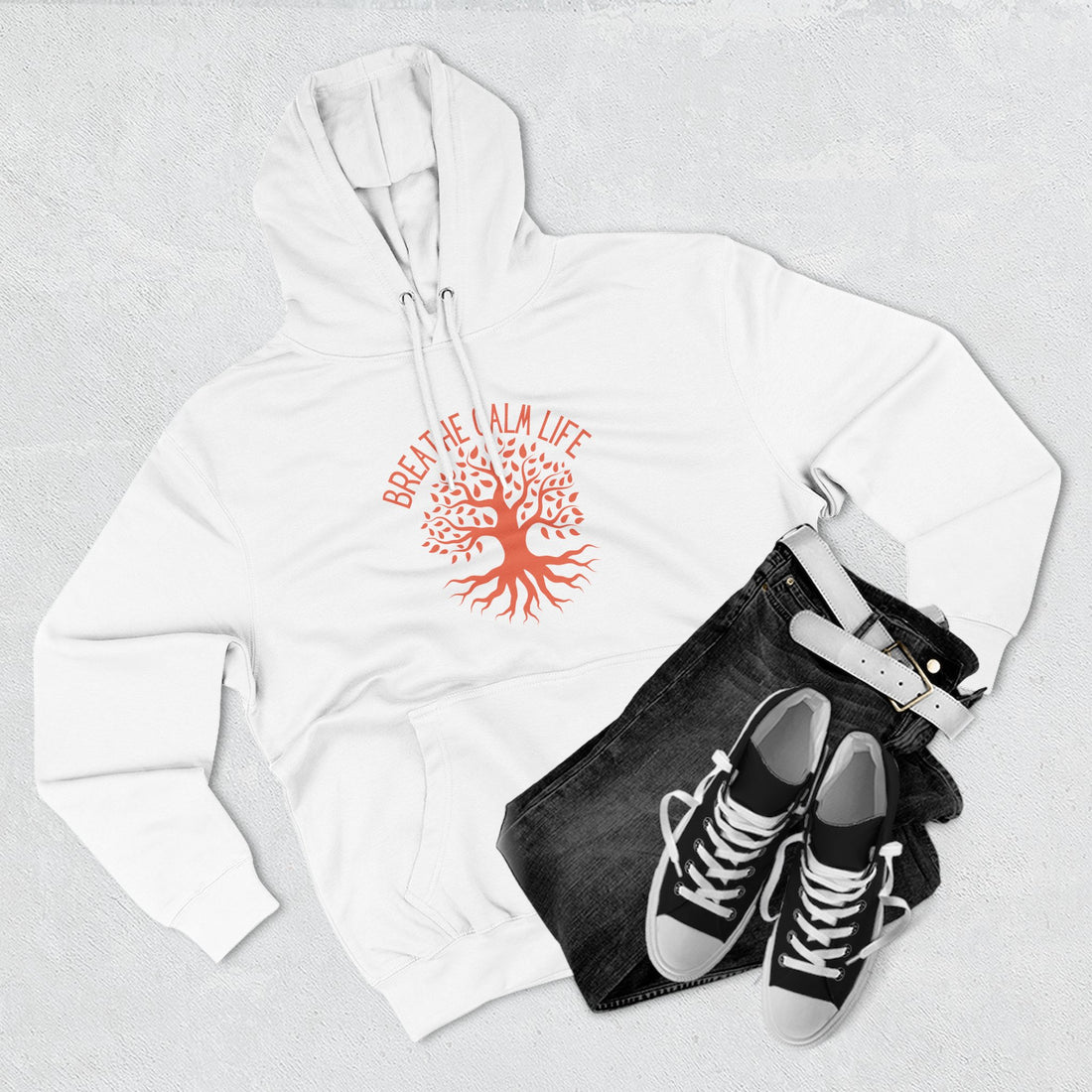 Breathe & Calm Life Hoodie — Sunburst Tree Wellness Pullover