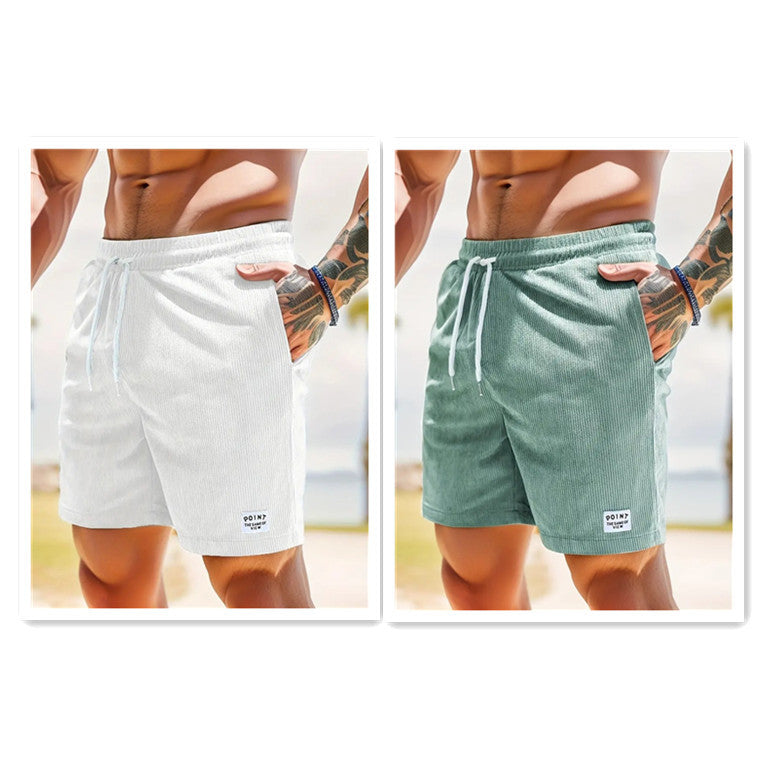 Men's Corduroy Drawstring Summer Shorts