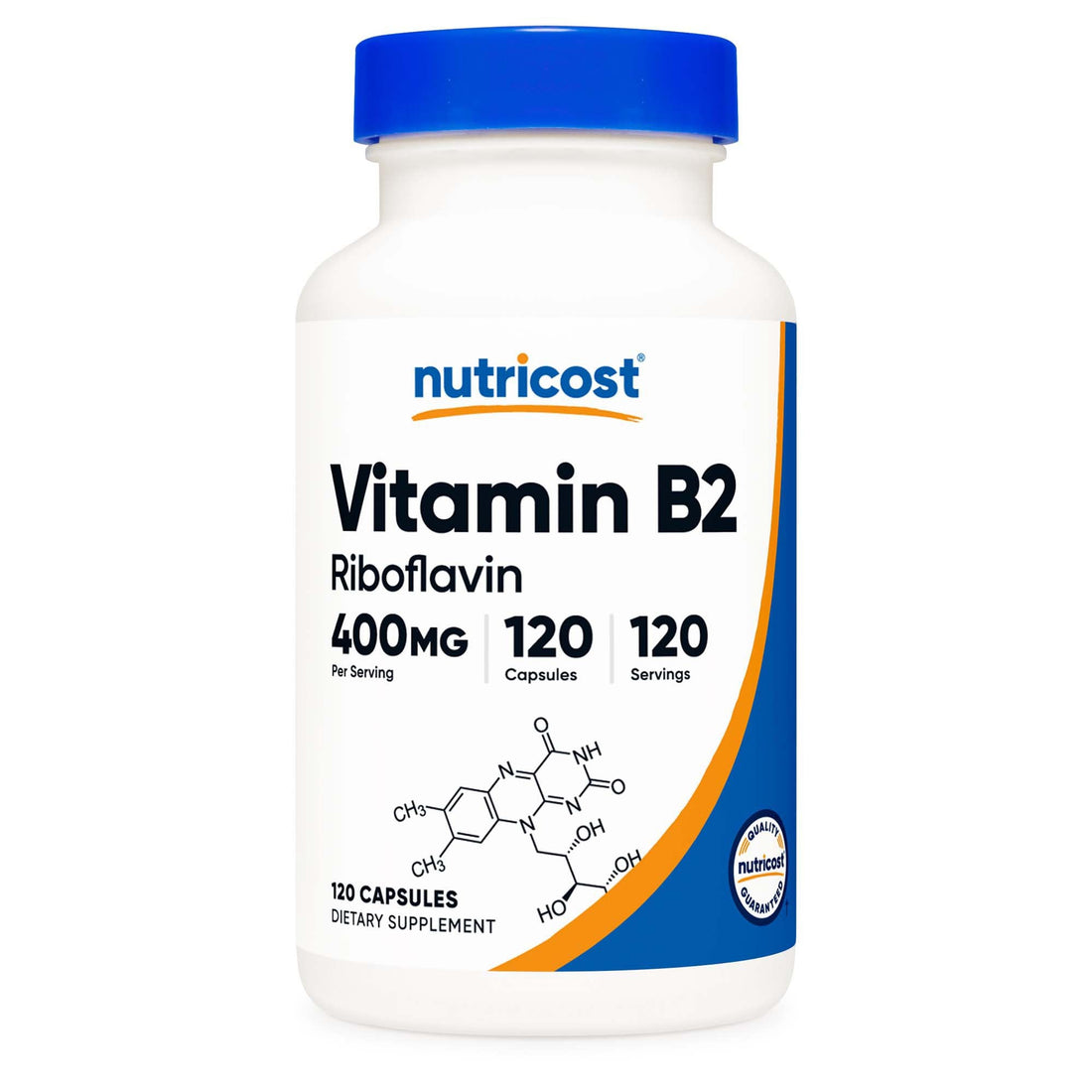 Nutricost Vitamin B2 Riboflavin 400mg – 120 Capsules