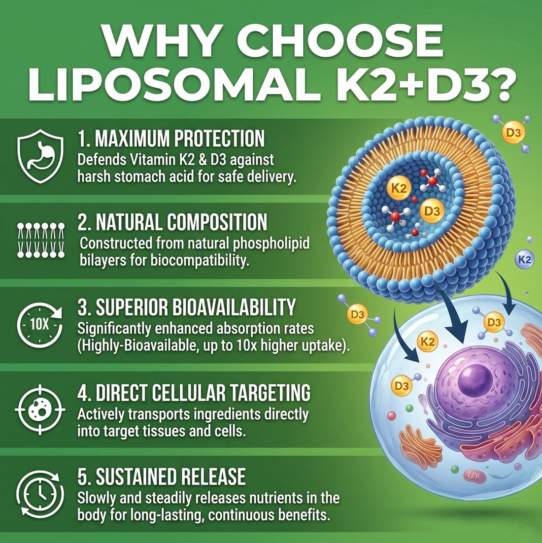Liposomal Vitamin D3 5000IU & K2 MK-7