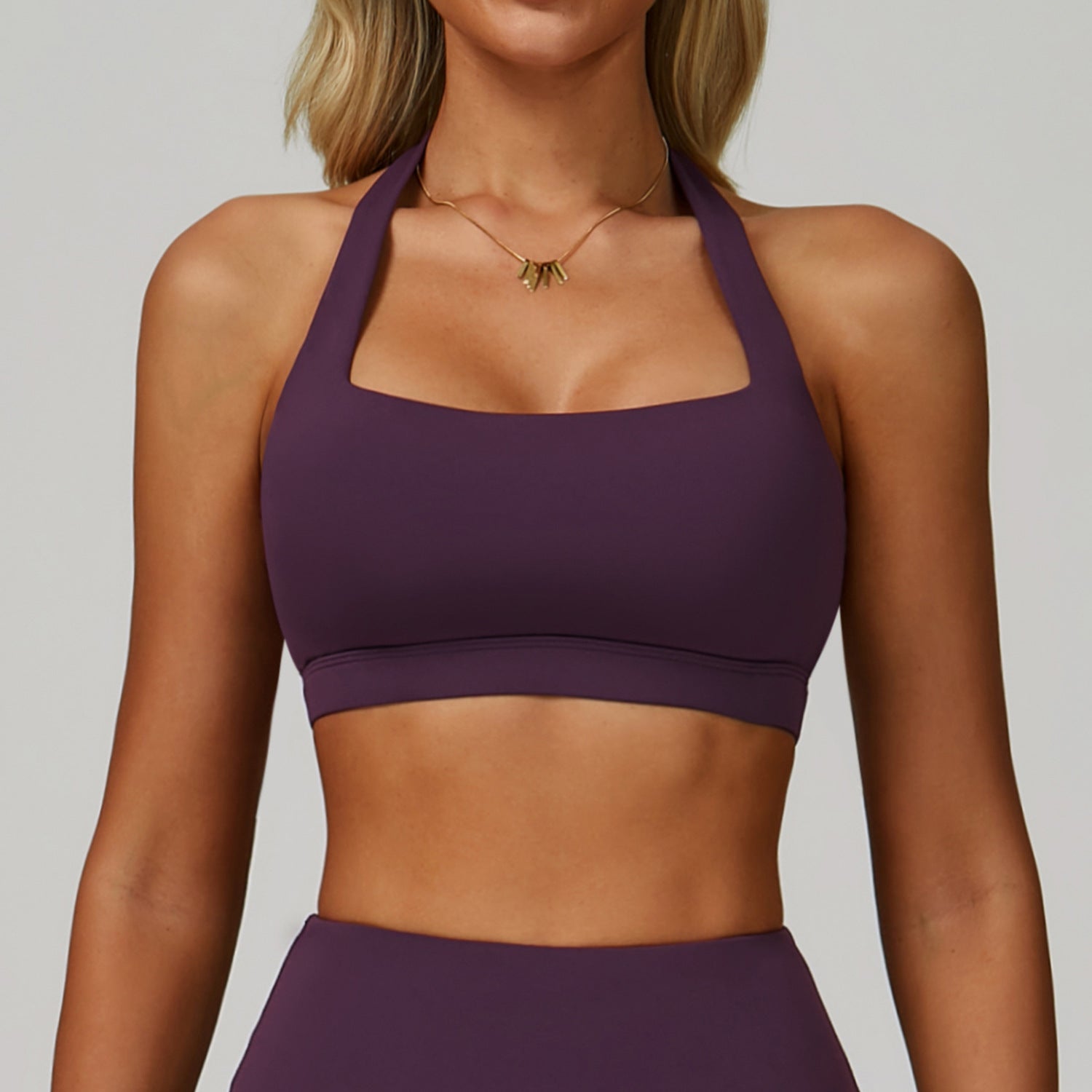 Sollinarry Halter Cutout Yoga Sports Bra