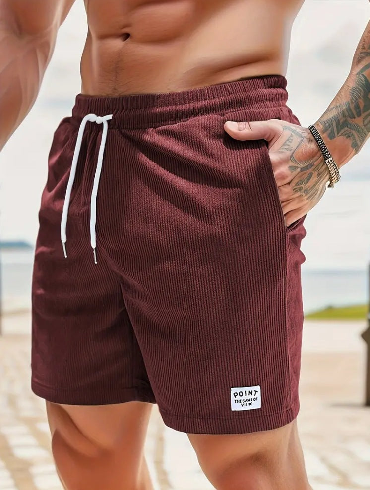 Men's Corduroy Drawstring Summer Shorts