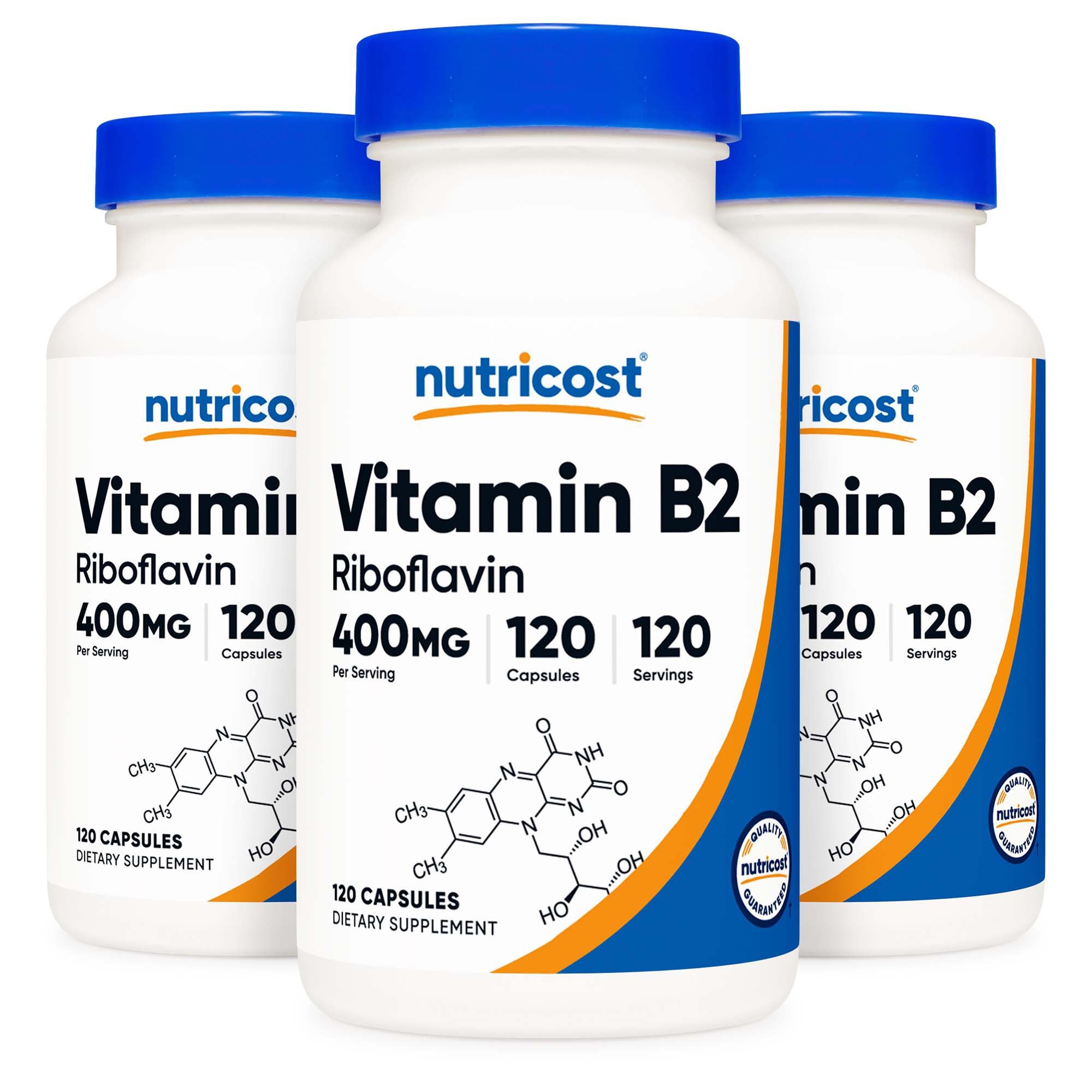 Nutricost Vitamin B2 Riboflavin 400mg – 120 Capsules