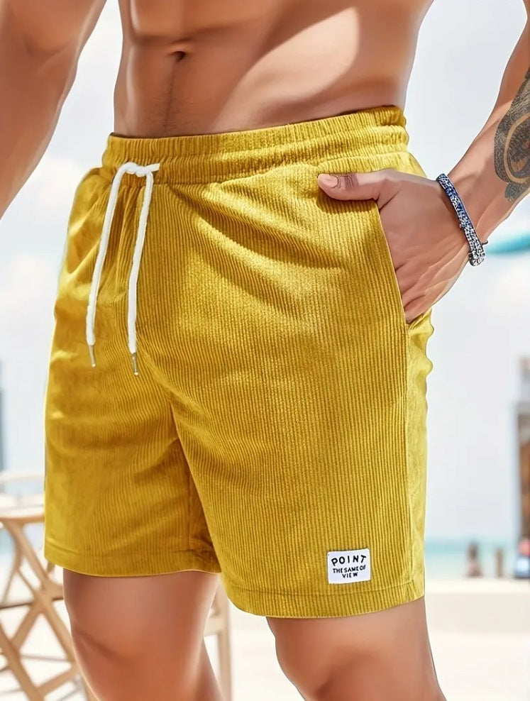 Men's Corduroy Drawstring Summer Shorts