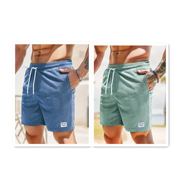 Men's Corduroy Drawstring Summer Shorts